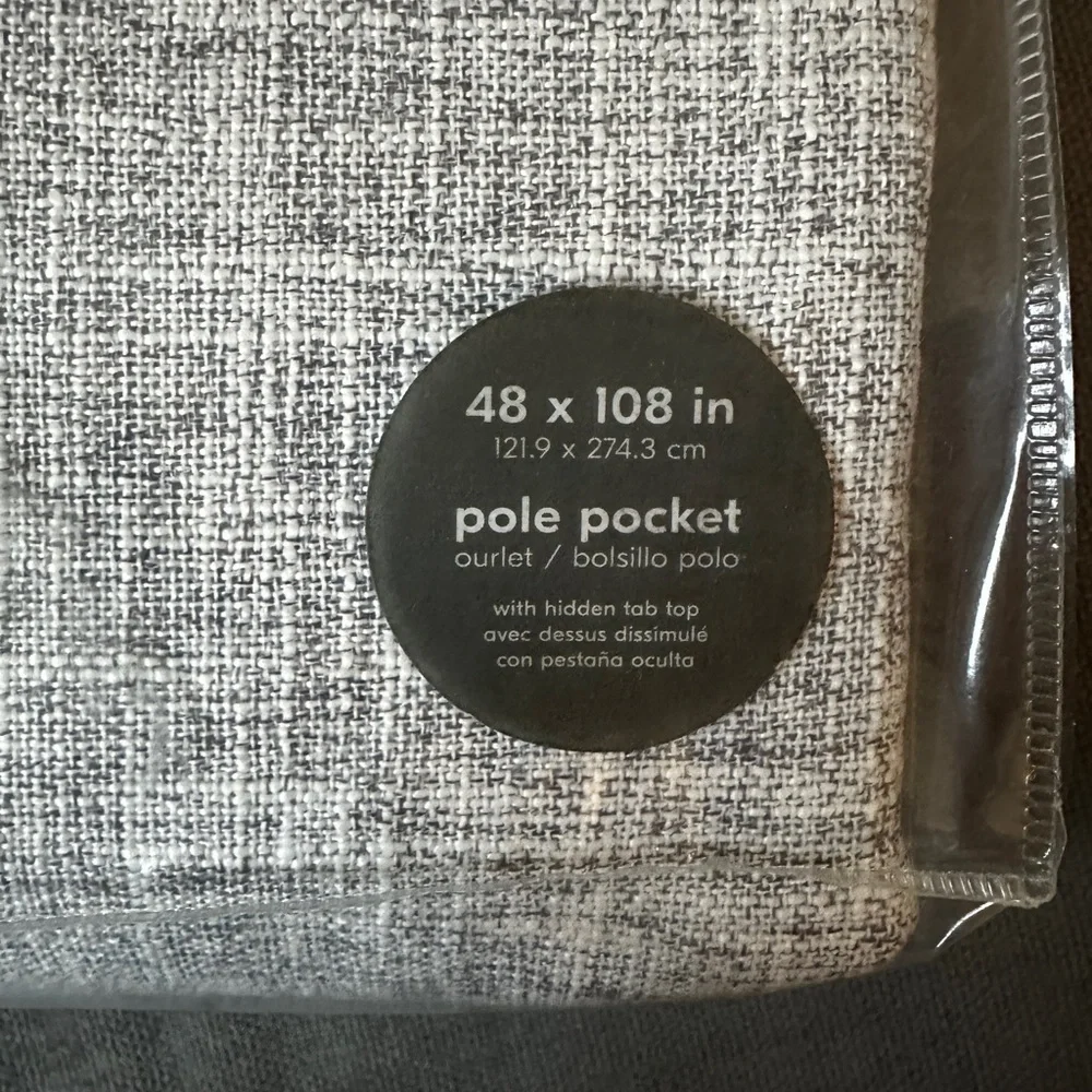NIB West Elm Crossweave Blackout Curtain in Stone White 48 X 108 Single Panel